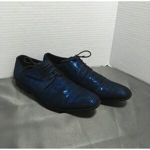 Amali Men’s Shoes‎ Royal Blue Pin Stripe Look With Black Laces Size 10.5 Dance